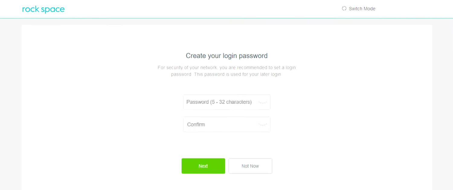 halaman login Rockspace extender